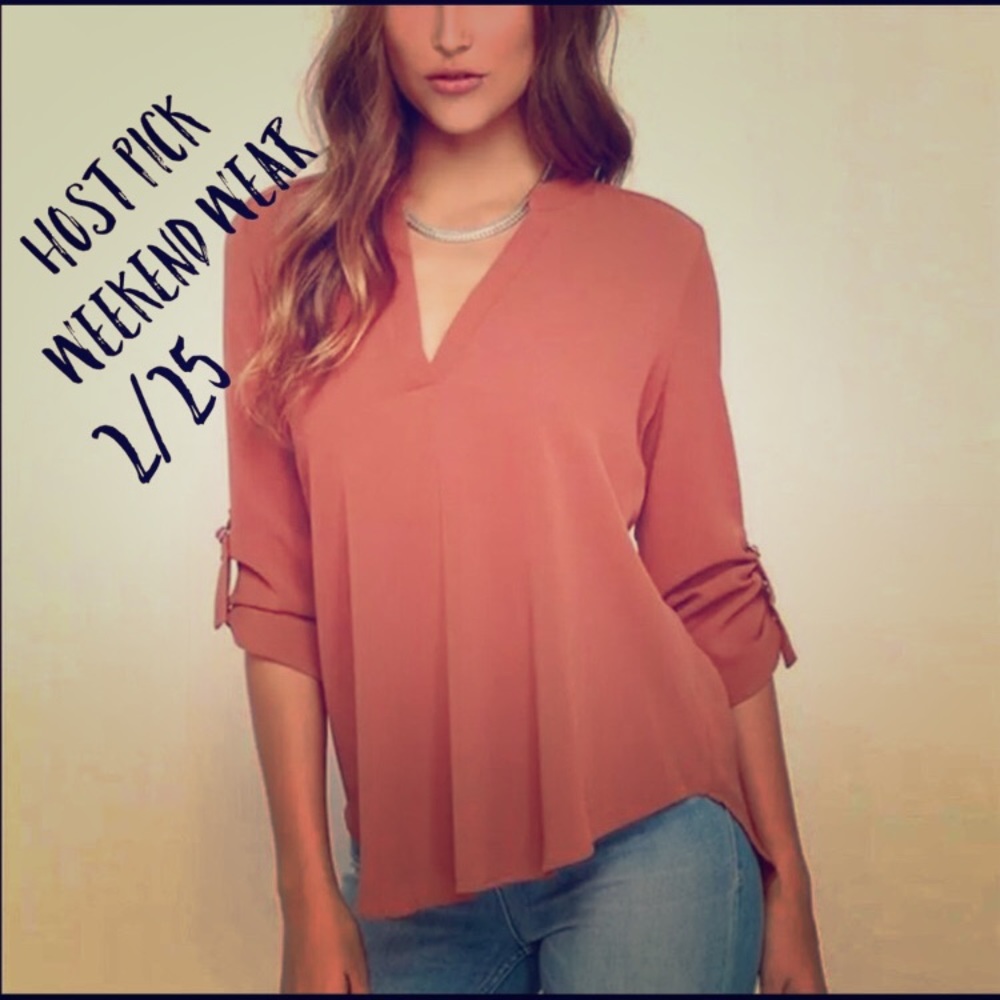 V-neck casual blouse